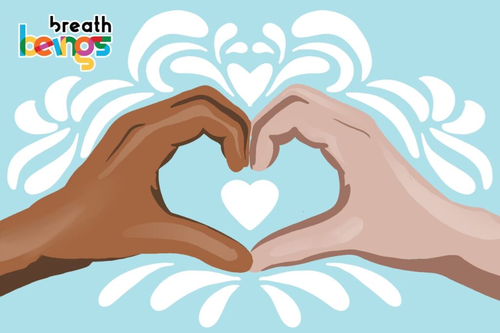 Two hands come together to form a heart. When that happens, Inclusion spreads